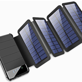 ソーラーチャージャーモバイルバッテリ 10000mAh LEDラ...