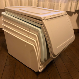 ニトリ 重ねる収納 グレー+水色