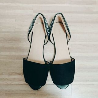 LOWRYSFARM earth music&ecology お好きな方 黒 サンダル パンプス 24.5～25cmの画像