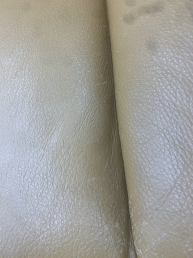 2人掛けレザーソファ キャメル 座面割れ有り