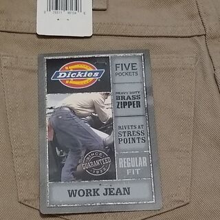 タグ付 ディッキーズ レギュラーフィットジーンズ ベージュ 38x32 dickies ワークの画像