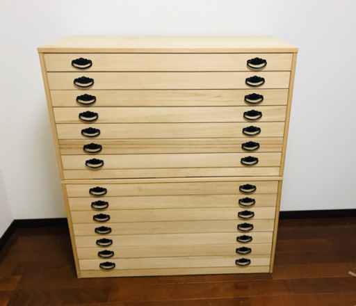 天然木桐タンス　着物タンス　2竿セット