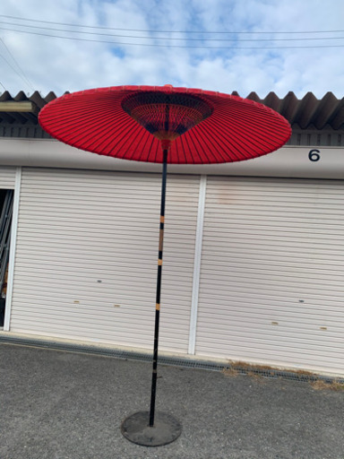 茶道具　野点傘 お茶席用　傘　土台付き