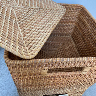 無印良品　角形バスケット　大✖️2 蓋付きの画像