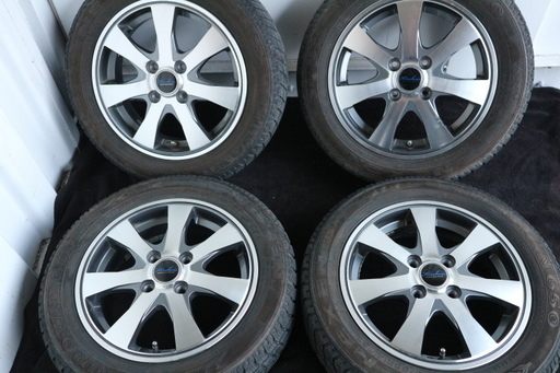 ★KIRCHEIS クール　N-BOX等軽自動車　冬用スタッドレス　アルミ　8分山★14インチ★PCD100　4穴★155/65R14　75T★計4本セット