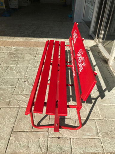 コカコーラ　木製ベンチ