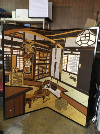超お宝か！？古い屏風画　泰蔵作