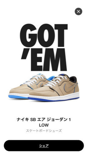 ナイキ SB × エアジョーダン1 ロー デザート オレ