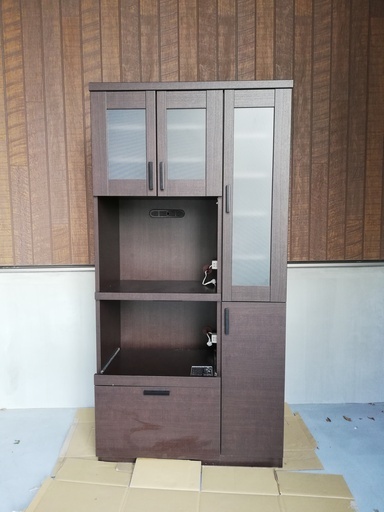 【値下げ】食器棚（カップボード）：ウォルナット色
