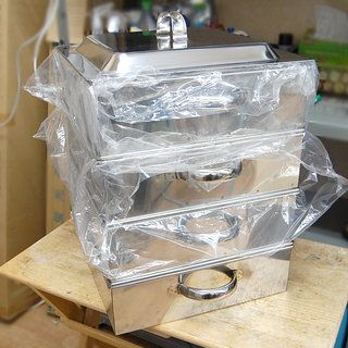 業務用 角蒸し器 3段 EBM ステンレス 蒸し器 39cm 茶...