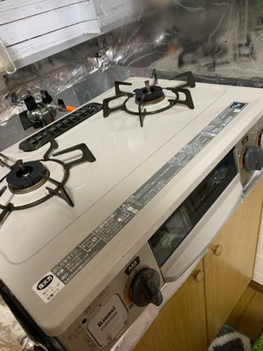 リンナイ　ガスコンロ　プロパンガス　二口グリル付き