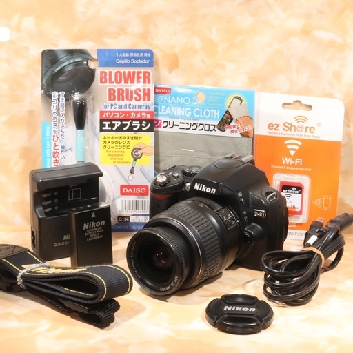 ★美品級＆スマホ転送★ニコン Nikon D40 レンズキット