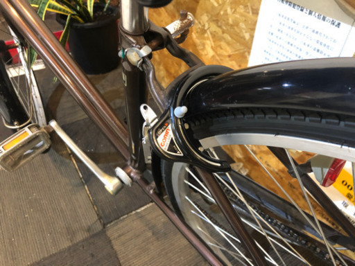 27インチ 自転車　6段変速　ブラウン