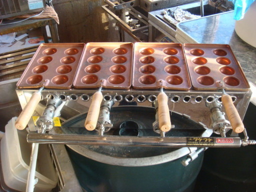 新品　4連式　銅版明石焼　たこ焼き鉄板　発送可能