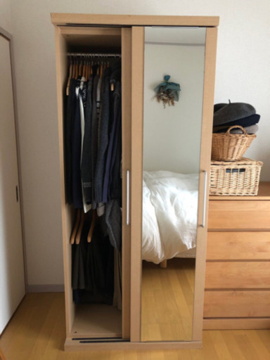 【最終処分　3/15迄】木製 クローゼット ワードローブ シンプル 引き戸 無印良品 カリモク IKEA