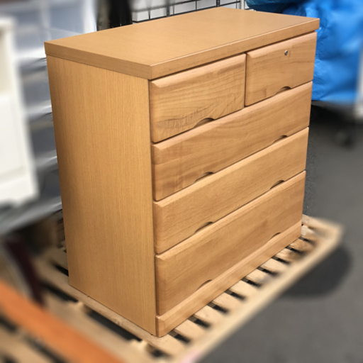 【自社配送は札幌市内限定】㈱サンコウ ローチェスト ミリオン80-4NA ナチュラル タンス 4段 木製