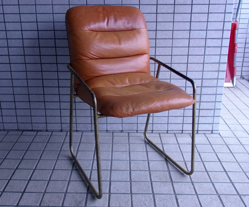 DEWEY DINING CHAIR/デウェイ ダイニングチェア ラウンジチェア アンティーク仕上げ レザー ブラウン系 南12条店