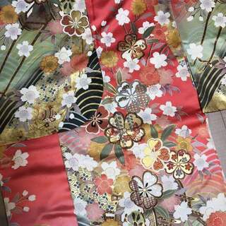 売却済み 豪華古典振袖　4点セット　淡紅地桜金箔　人気落ち入替処分