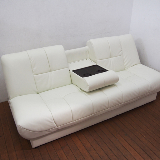 美品】便利な底収納付 ソファベッド シングルサイズ (JA57)