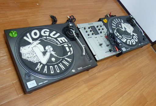 動作OK Technics テクニクス SL-1200MK3-K ターンテーブル×2台 ミキサー SH-DJ1200 SHURE M44G カートリッジ×1個付 DJセット 札幌 中央区