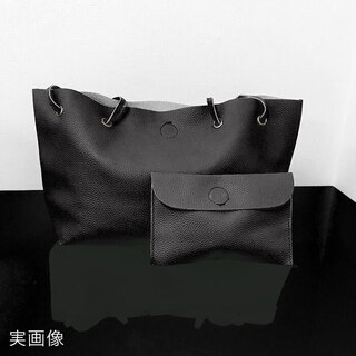 ☆【2点セット】レディース トートバッグ&ミニバッグ ブラック 大きめトート☆の画像