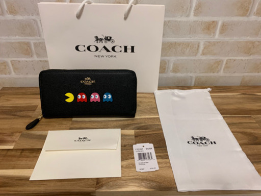【新品未使用】【送料無料】COACH 長財布　パックマン　黒　F73397
