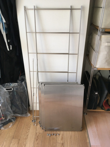 【取引中】［無印良品］ステンレスユニットシェルフ幅56cm