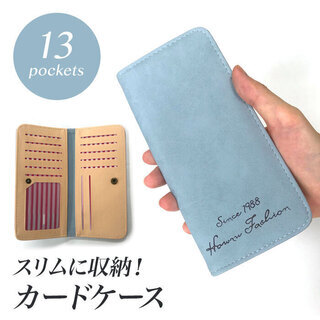 ☆レディース カードケース ライトブルー スエード 新品☆