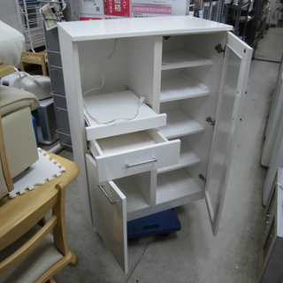 南12条店 ミドルレンジボード キッチンボード キッチン収納 食器棚 白