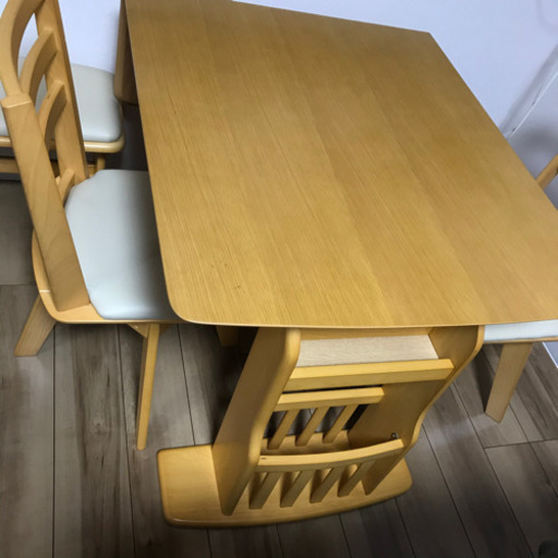 美品★2/8までに取りに来ていただける方【テーブル長さ調整可】ダイニングテーブルセット　椅子2脚ベンチ1脚