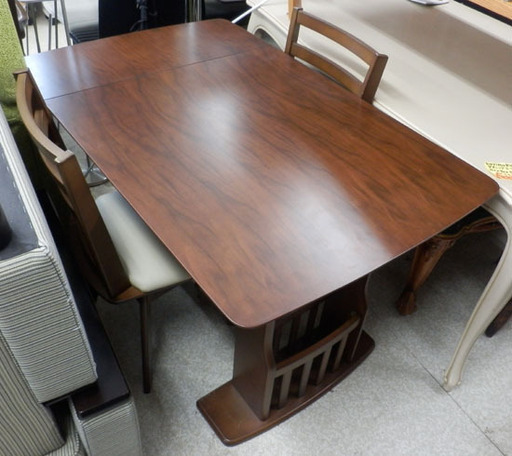 ダイニングセット イス2脚 バタフライテーブル 伸縮 ブラウン 2人掛け ダイニング こげ茶 ペイペイ対応 札幌市西区西野