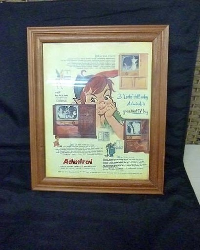 Disney Peter Pan Admiral ポスター 額縁付 ピーターパン ディズニー 36cm×28.5cm 札幌市 白石区 