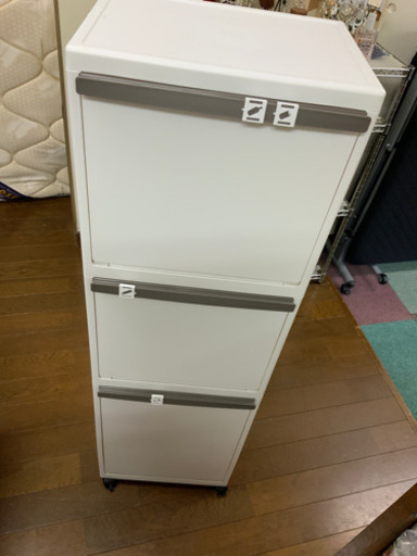 ダストボックス　三段　白　中古^_^