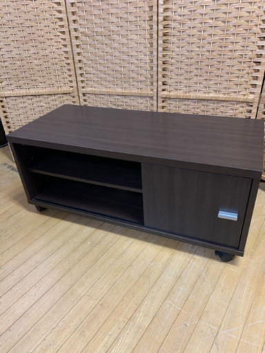 テレビ台　木製　ブラウン　800x350x350  良品　キャスター付き