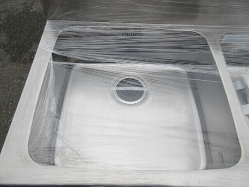 ☆新品 業務用 厨房用品 リクシル ステンレス 2層式シンク 横1500×奥750×高800㎜ バックガード高150×奥60　販売中で