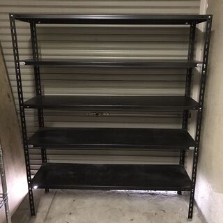 5段 スチールラック ブラック 大型 幅150cm×奥行45cm...
