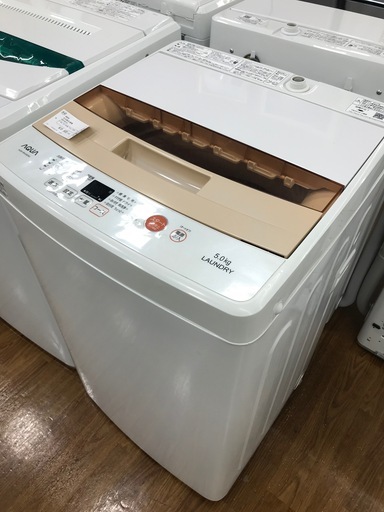 【1年間の保証付き】AQUA（アクア）全自動洗濯機　AQW-BK50E