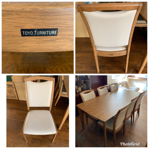 TOYO/fuRNITURE 6〜4人掛け　ダイニングテーブル　イス6脚