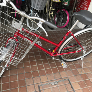 27インチ　軽快車　レッド