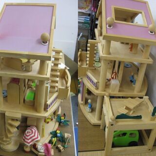 Battat 木製ドールハウス WOODEN DOLL HOUSE 10アクセサリーセット付