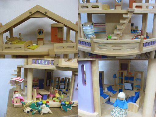 Battat 木製ドールハウス WOODEN DOLL HOUSE 10アクセサリーセット付 10 accessory sets in