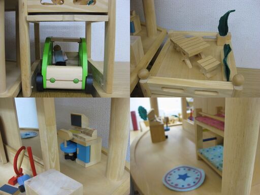 Battat 木製ドールハウス WOODEN DOLL HOUSE 10アクセサリーセット付 10 accessory sets in