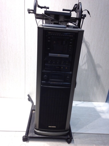 値下げ！■Z646■COLUMBIA カラオケ UDCV-1000 CVL-1000 カセット CD テレビ台付き