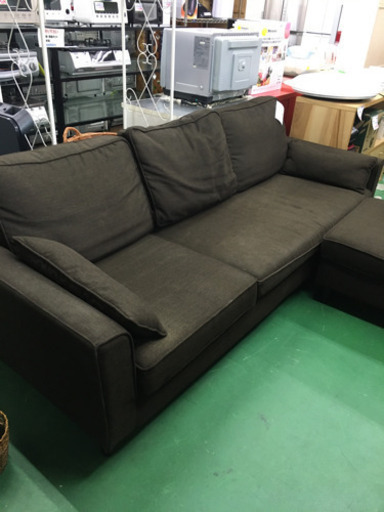 RK1311 布製オットマン付き3人掛けソファ