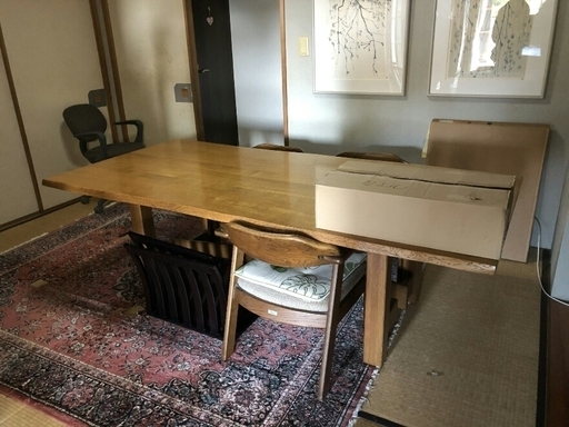 一枚板　ダイニングテーブル　椅子なし　中古品