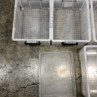 激安売切り！4点セット！収納ケース 外寸37.5×51×高さ23cm プラケース  中古の画像