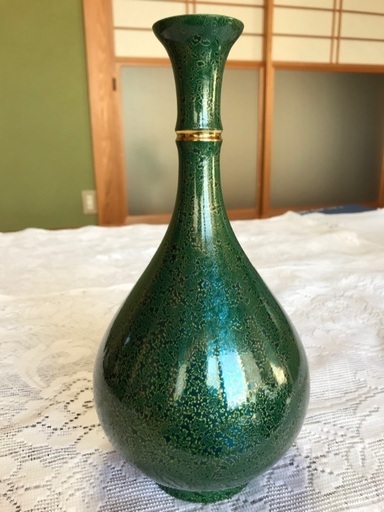 銅製花瓶　高岡銅器　宝玉