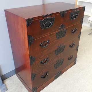 4段チェスト 岩谷堂箪笥 整理箪笥 引出し 鍵付き 南部鉄器 収納家具