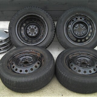 お買い得・ブリジストン・ブリザック・スノータイヤ☆BLIZZAK REVO2　スタッドレスタイヤ175/65R14 4穴鉄ホイール付4本セット◆1本はパンクの画像