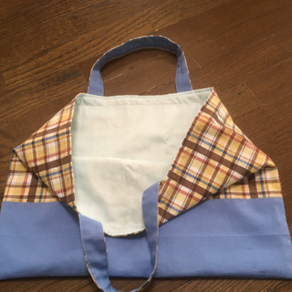 🧸手提げ袋(チェック柄)入園入学準備に❣️の画像